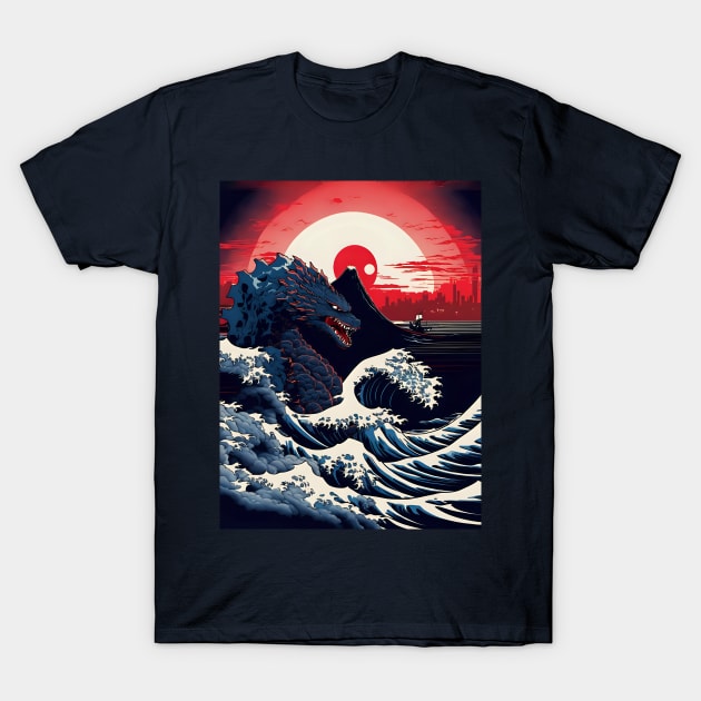 Kanagawa Monster T-Shirt by Rogue Clone